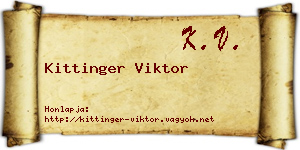 Kittinger Viktor névjegykártya